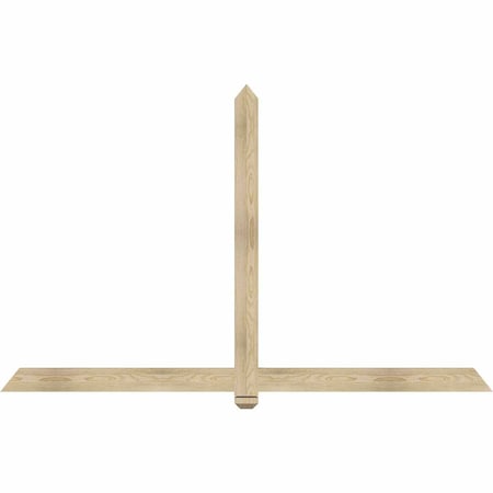 Ekena Millwork Eugene Rough Sawn Timber Gable Bracket, Douglas Fir, 84"W x 53"H x 2"D x 4"F, 15/12 Pitch GBW084X53X0204EUG00RDF